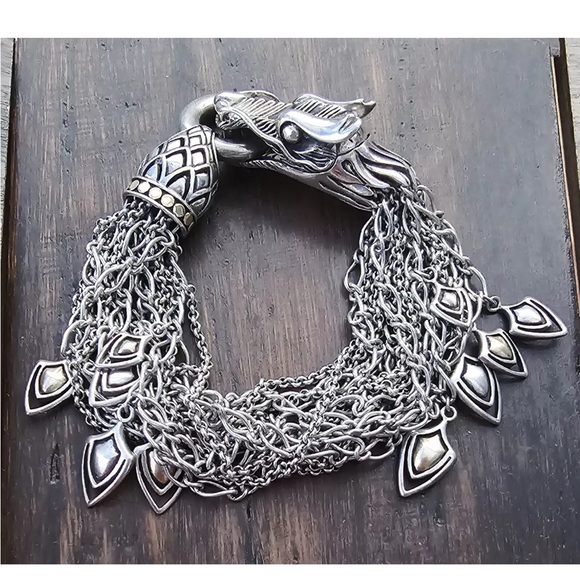 John Hardy Jewelry - RARE John Hardy Naga Dragon 18kt
Gold and Sterling Silver Bracelet 62.2 Grams